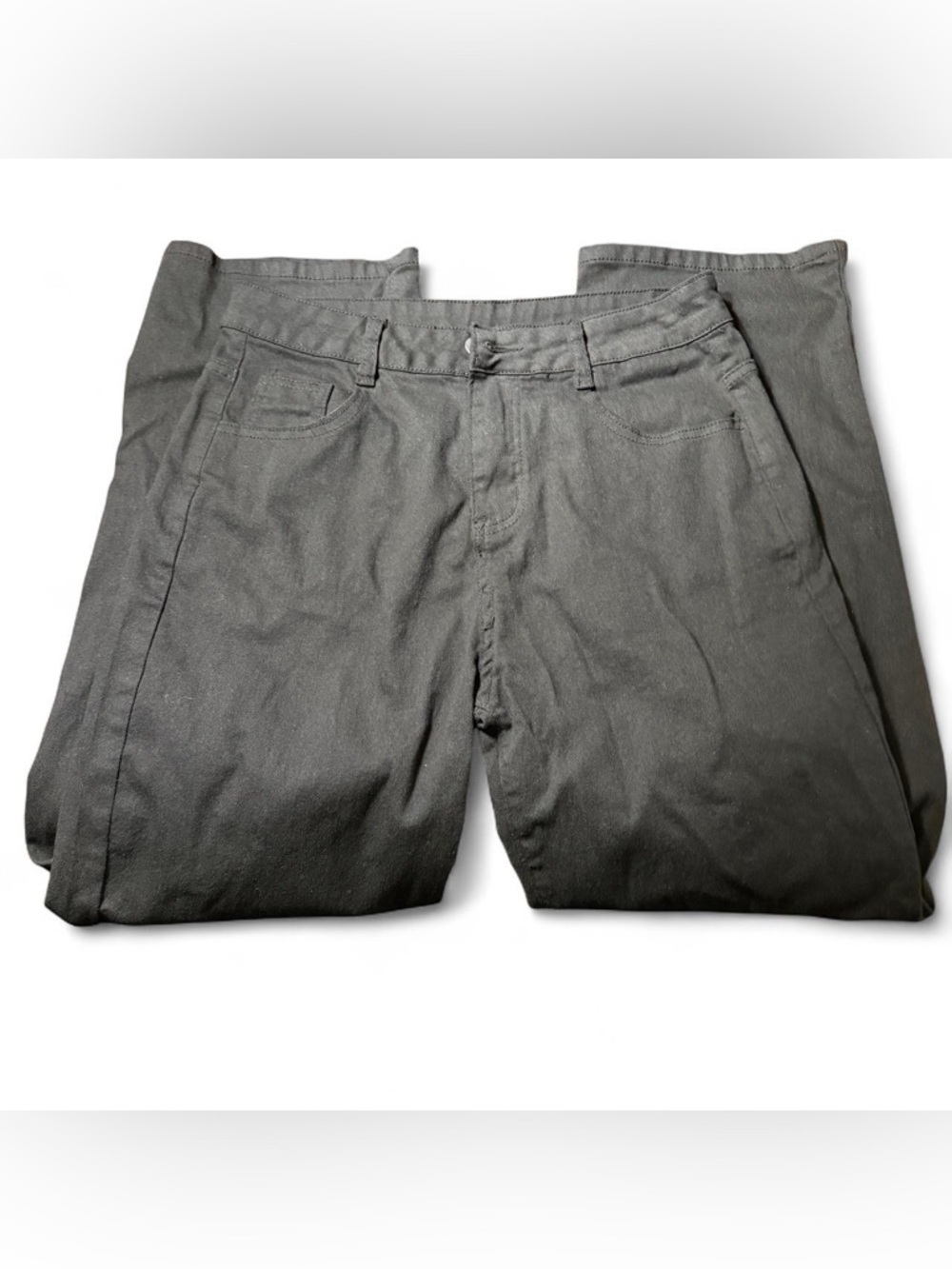 Women’s Straight-Leg Casual Pants in Dark Gray/black